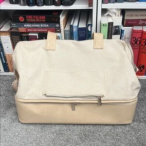 BEIS Cream and Tan Travel Bag